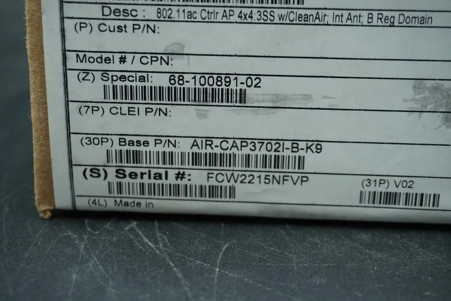 Точка доступа Wi-Fi Cisco Aironet 3702I Wireless Access Point AIR-CAP3702I-B-K9 