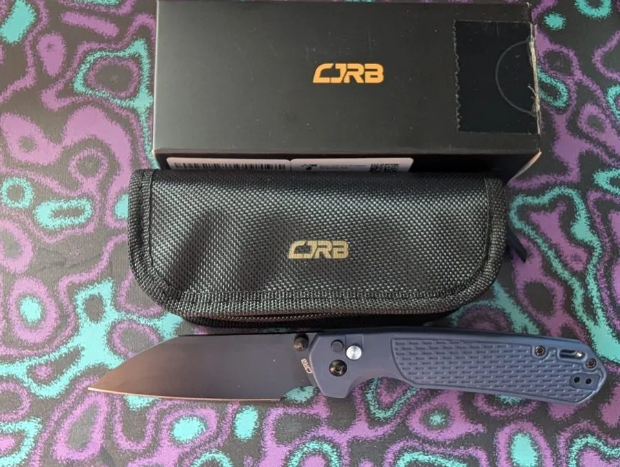 СХД CJRB Cutlery Pyrite 3.34" AR-RPM9 Blk Wharncliffe Blade, Blue FRN J1945-BBU — фото лота 1