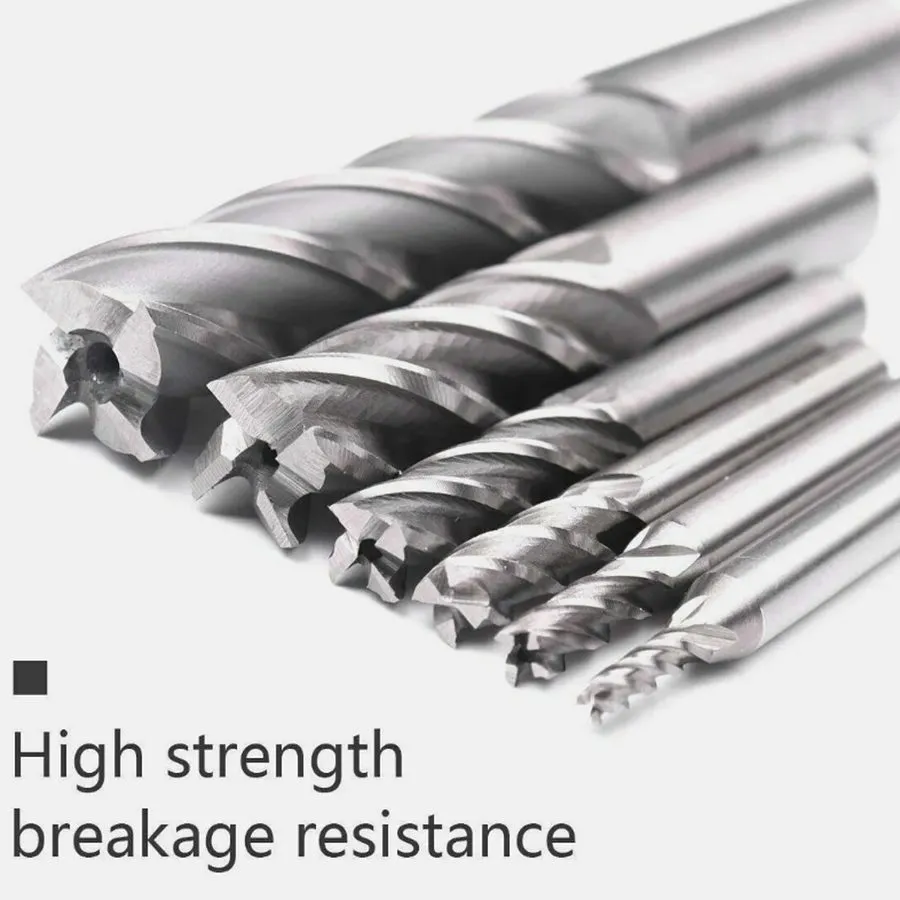 Режущий инструмент Set End Mill 4 Flute Milling Cutter HSS Straight Shank Drill  — фото лота 2