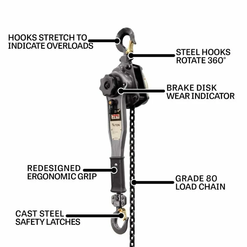 Таль JET 3/4 Ton Lever Hoist 15 Ft Lift JLP-075A-15 Industrial Grade Steel Build