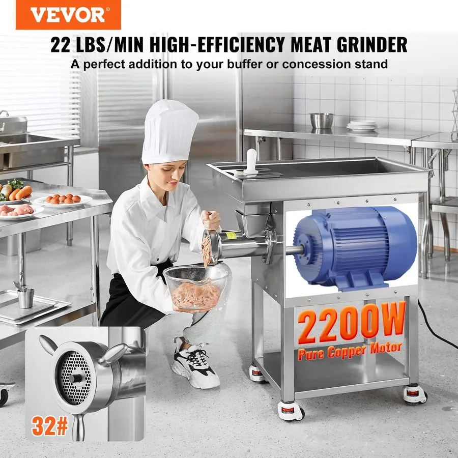 Оборудование для общепита Commercial Electric Meat Grinder 22Lb/Min 2200W Indust
