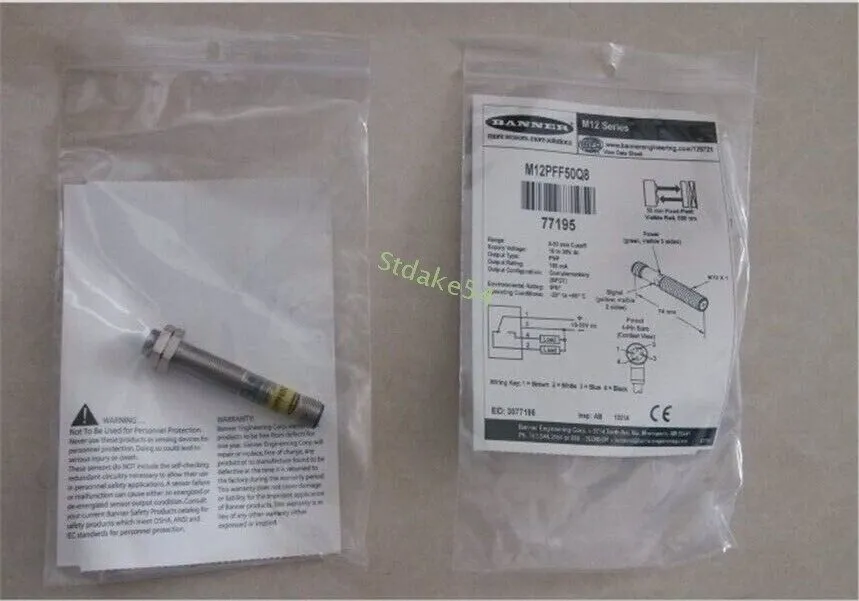 Фотоэлектрический датчик Banner M12PFF50Q8 Photoelectric Sensor 10-30v-dc — фото лота 1