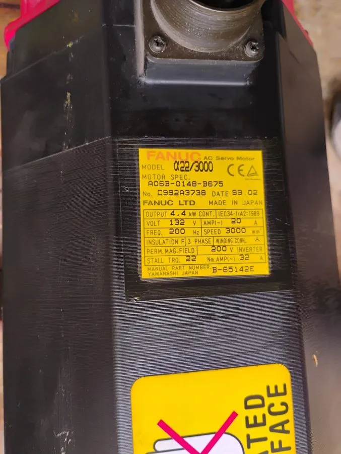Серводвигатель FANUC A06B-0162-B175 AM6/3000 AC Servo Motor 6.0A 3000rpm 144V B-