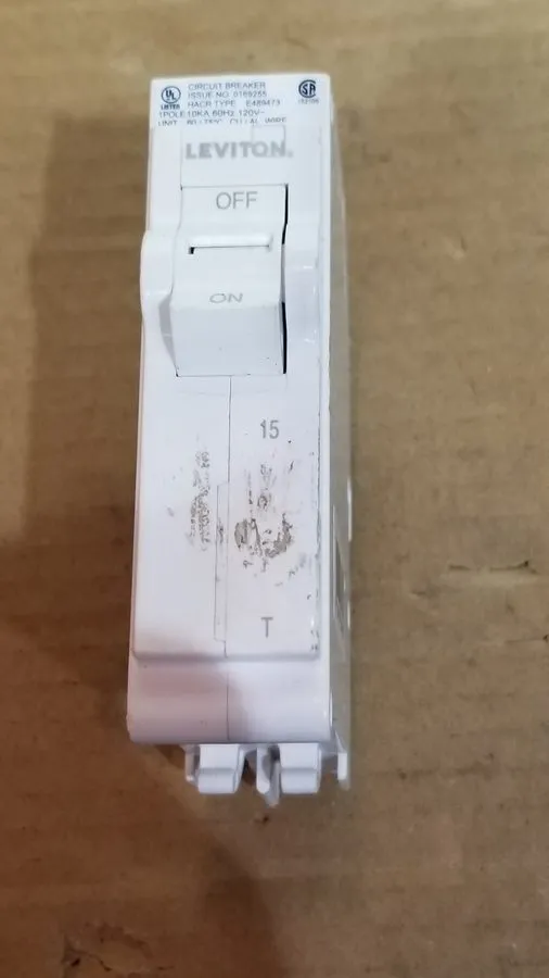 Автоматический выключатель Leviton LB115-T White 15A 1-Pole Plug-On Standard Cir