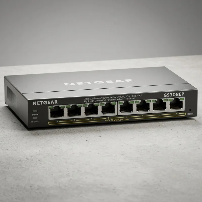 Коммутатор NETGEAR GS308EP 8-Port Gigabit PoE+ Smart Managed Ethernet Switch 62W