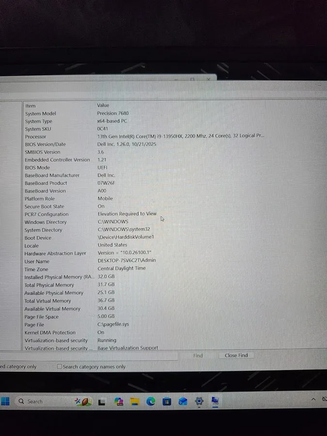 Рабочая станция Dell Precision 7680 i9-13950HX RTX 3500 Ada 32GB 1TB 16" WUXGA W — фото лота 1