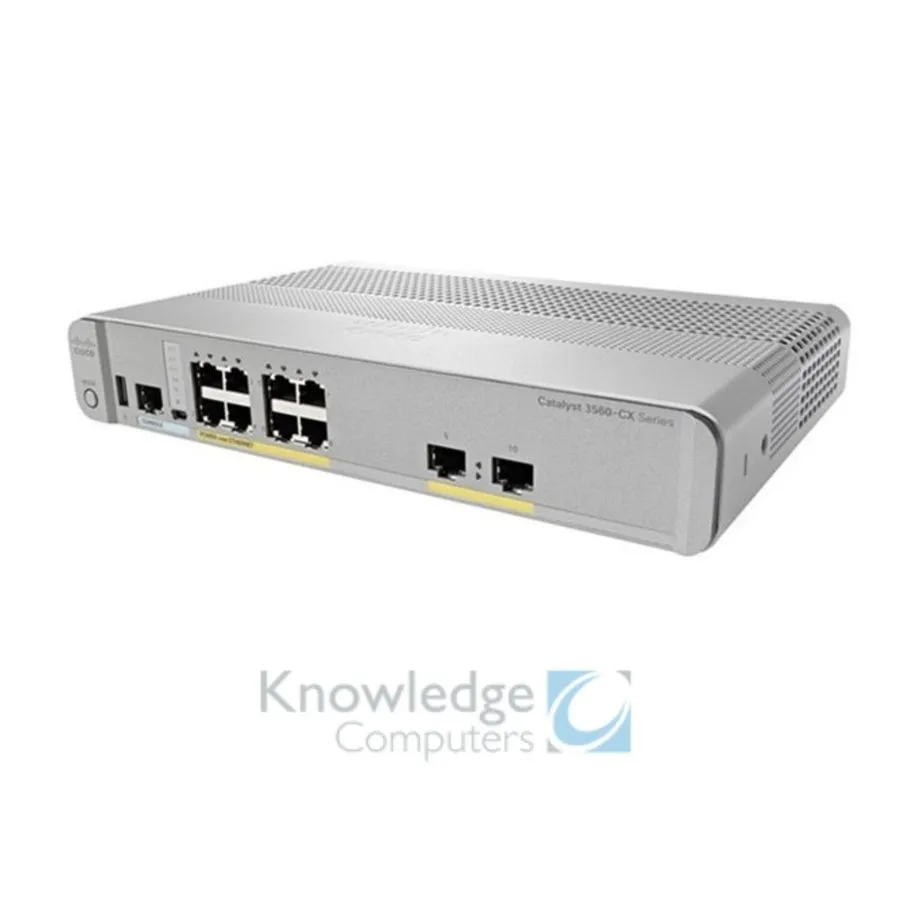 Коммутатор Cisco WS-C3560CX-8PT-S 8-Port Gigabit PoE Switch, 1 Year