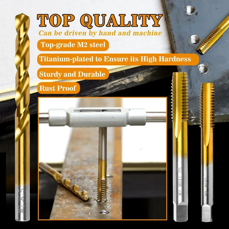 Режущий инструмент M5x0.8 Tap 4.2mm Drill Bit Kit M2 HSS Metric Drill Tap Set Me — фото лота 2