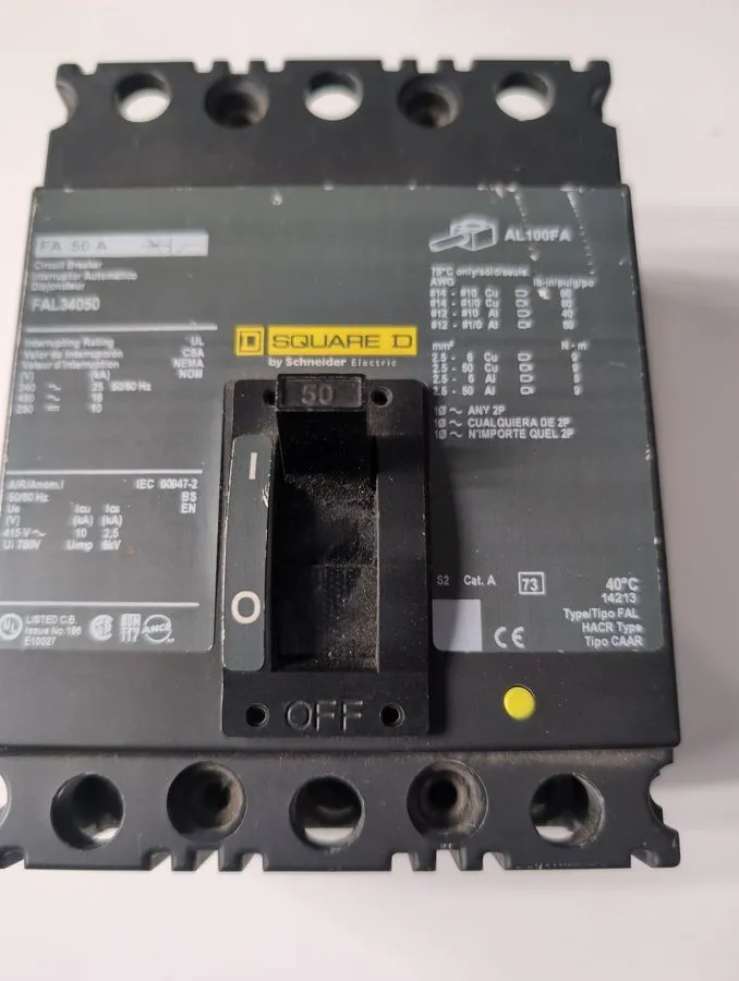 Автоматический выключатель Square D FAL34050 50A 3-Pole 480V Circuit Breaker FA
