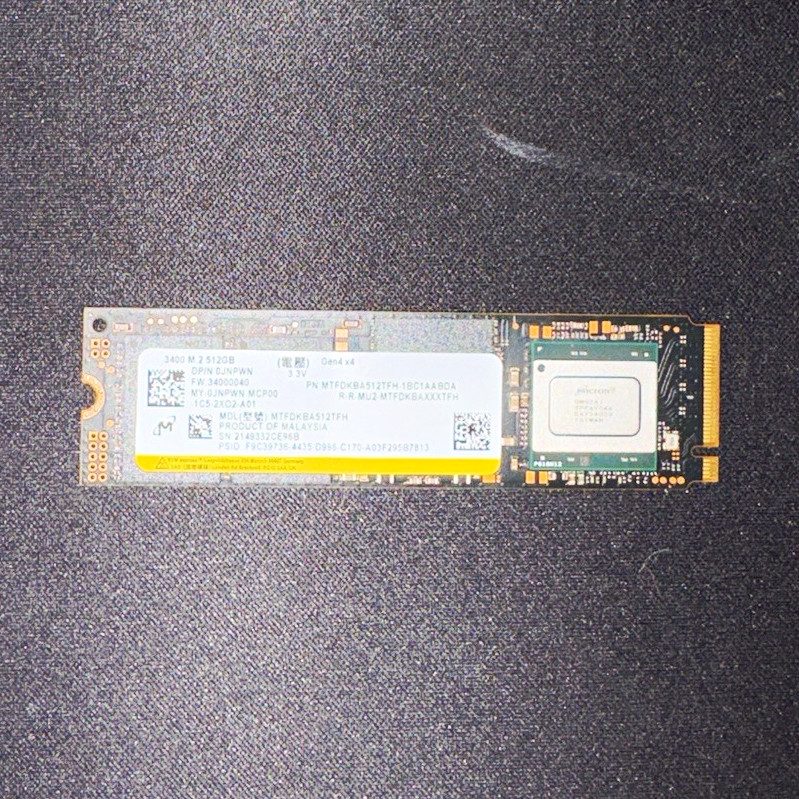 SSD-накопитель Micron 512GB M.2 NVMe SSD Solid State Drive Wiped MTFDKBA512TFH