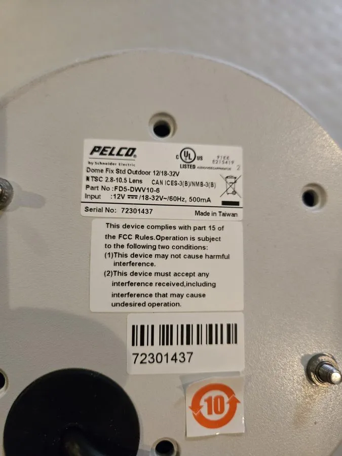 Камера PELCO Schneider Electric FD5-DWV10-6 High Res Vandal Resist Outdoor Dome