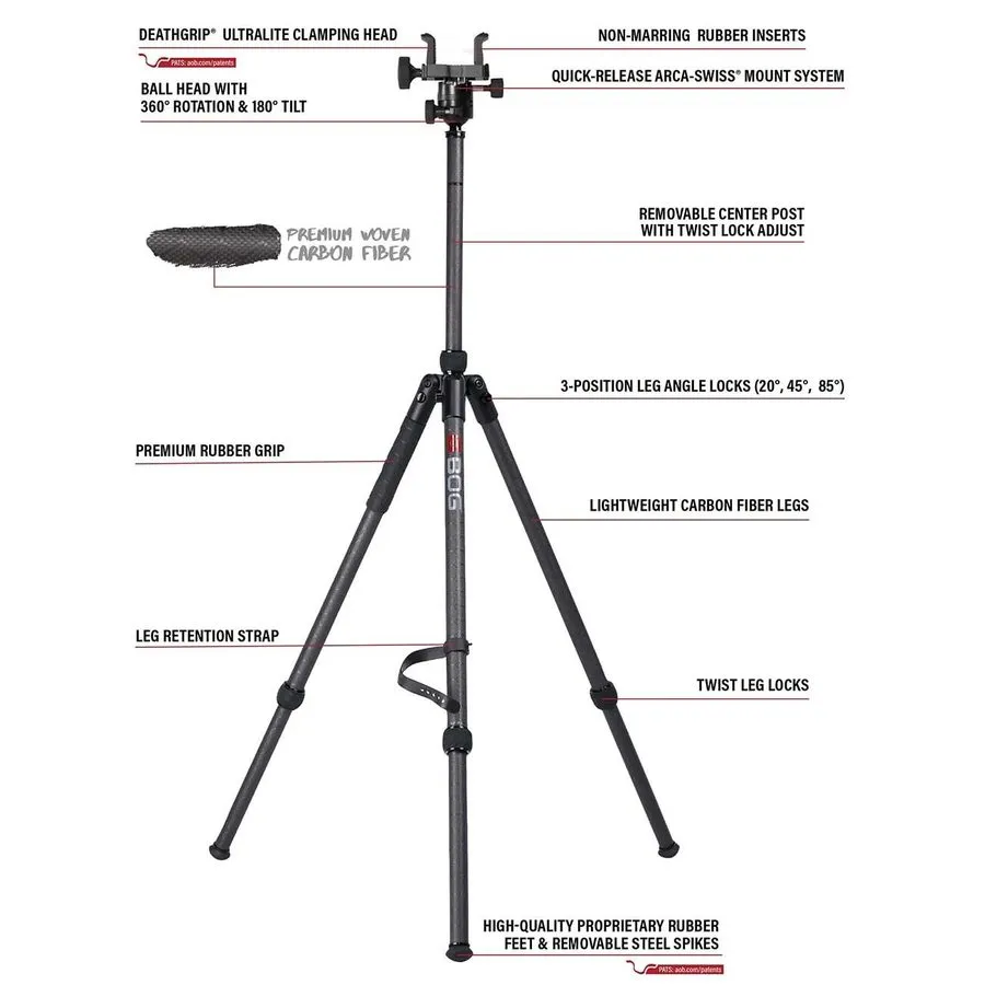 Оборудование видеонаблюдения BOG 1168229 DeathGrip Sherpa Carbon Fiber Tripod wi