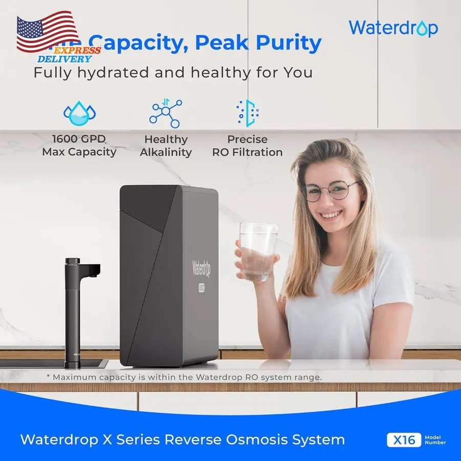 Насос Waterdrop X16-Alkaline Tankless Reverse Osmosis System, 1600 GPD, 11-Stage — фото лота 1