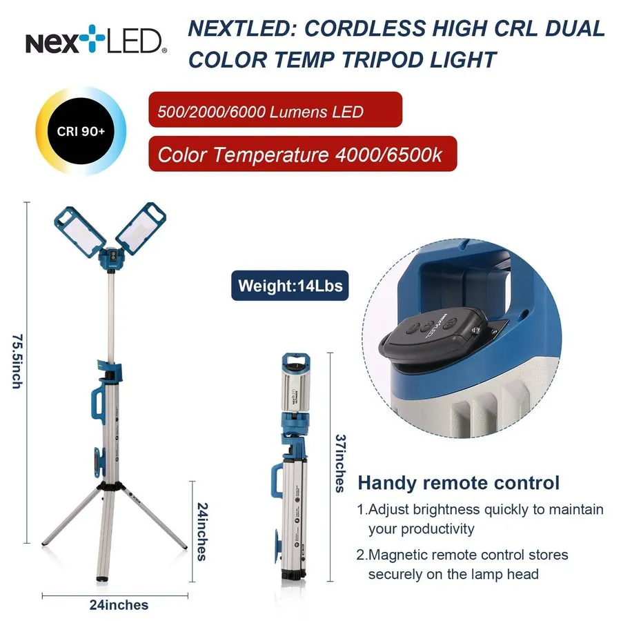 Оборудование видеонаблюдения Ultimate NT-6926M Heavy Duty Tripod Work Light with — фото лота 1