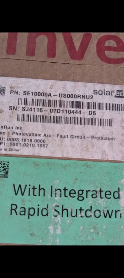 Инвертор SolarEdge SE10000H-US000RNU2 Single Phase Inverter HD Wave — фото лота 2
