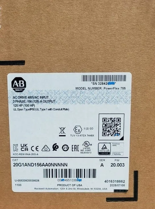 Частотный преобразователь Allen Bradley 20G1AND156AA0NNNNN PowerFlex Air Cooled 