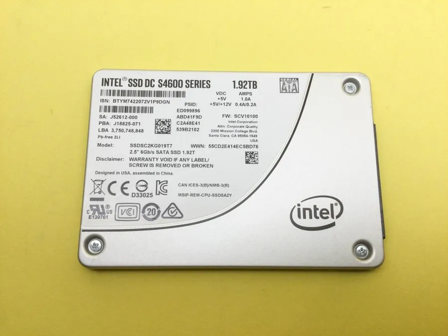 SSD-накопитель Intel DC S4600 1.92TB 2.5" Enterprise SATA SSD SSDSC2KG019T7 Dell