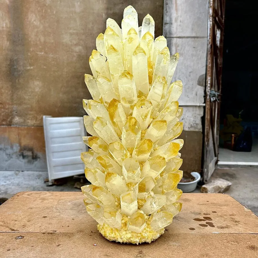 Лабораторный прибор 25.74LB Yellow Ghost Phantom Crystal Cluster Flower Raw Crys