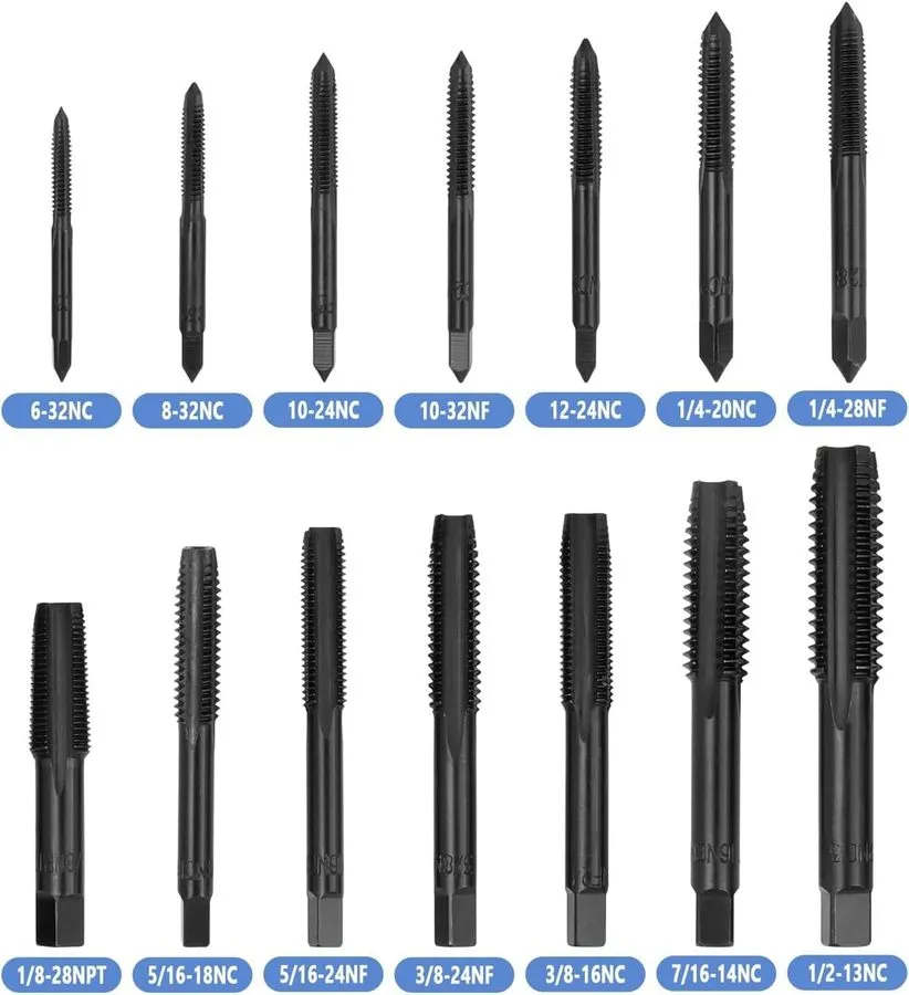 Режущий инструмент Combination Drill and Tap Set, HSS Titanium Thread Taps 6-32N