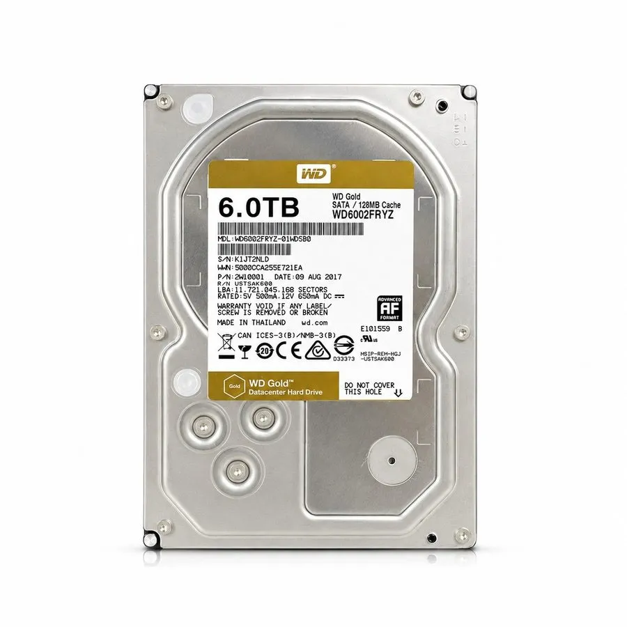 Жёсткий диск Western Digital WD Gold 6TB 7200RPM SATA 3.5" HDD 128MB WD6002FRYZ