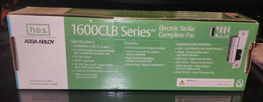 Оборудование видеонаблюдения h.e.s. ASSA ABLOY 1600CLB Series Electric Strike Co — фото лота 2