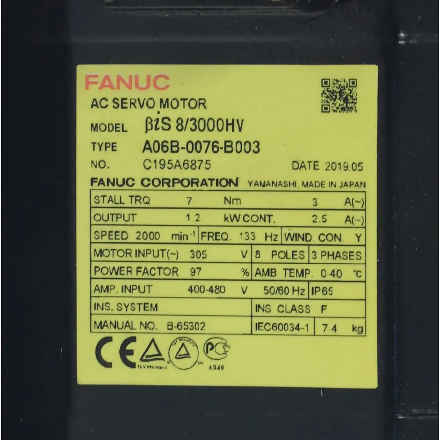 Серводвигатель Fanuc A06B-0076-B003 AC Servo Motor UMP