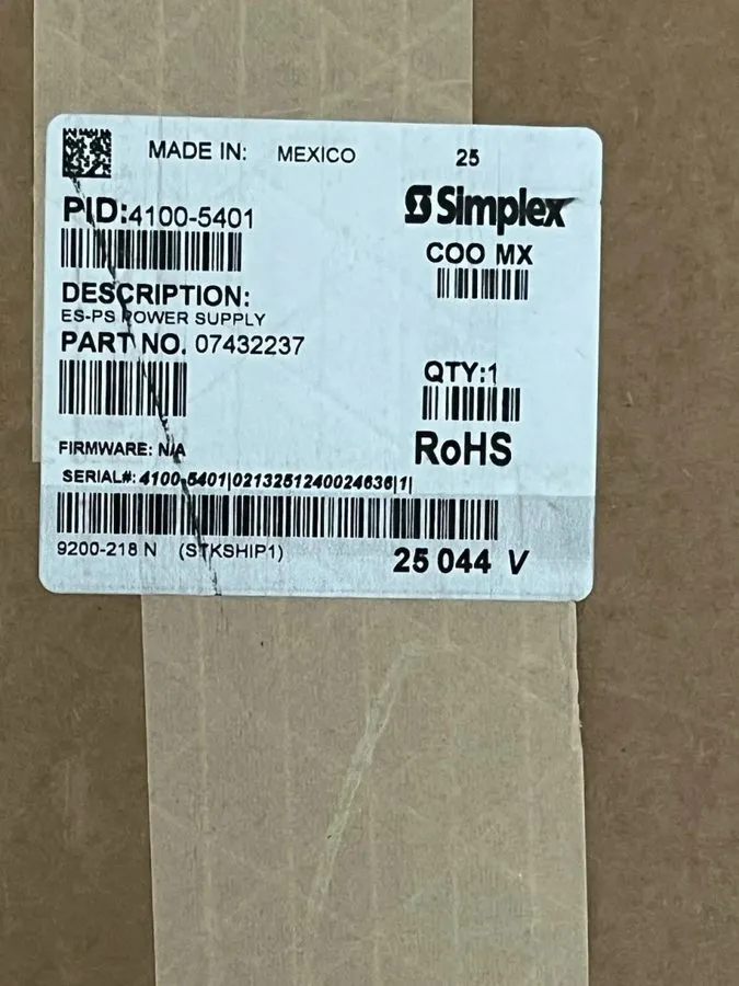 Блок питания Simplex 4100-5401 Fire Alarm Control Panel ES-PS Power Supply 07432