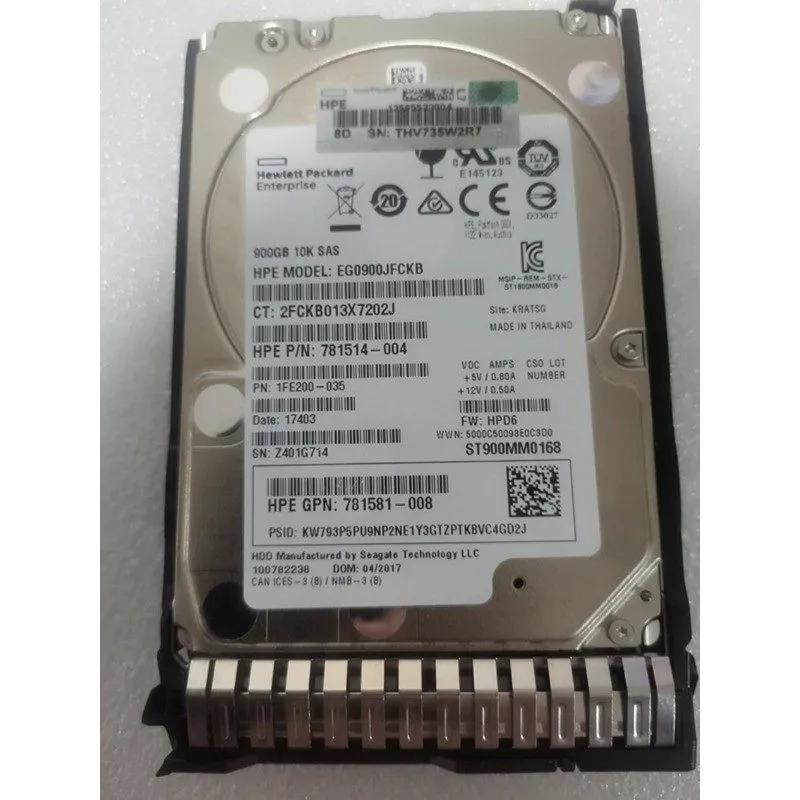 Жёсткий диск 785411-001 785069-B21 HPE 900GB 10K 12G SFF 2.5" SAS SC HDD HARD DR