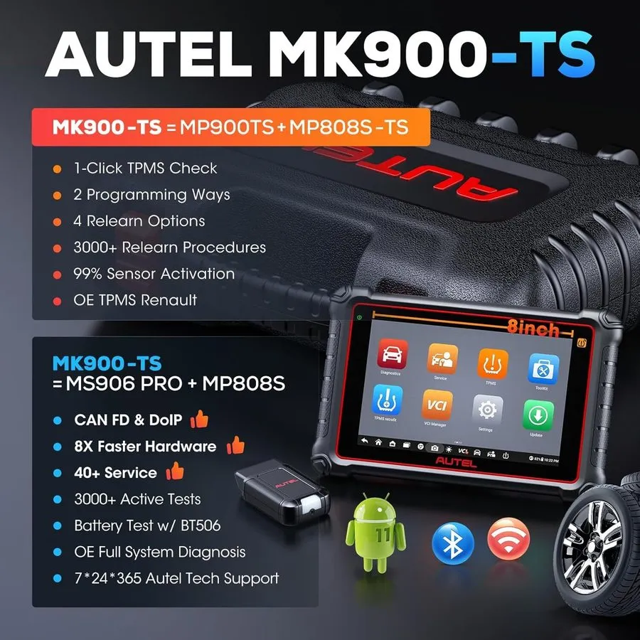 Диагностический сканер 2025 Autel MaxiCOM MK808S-TS MX808S-TS Full TPMS Diagnost