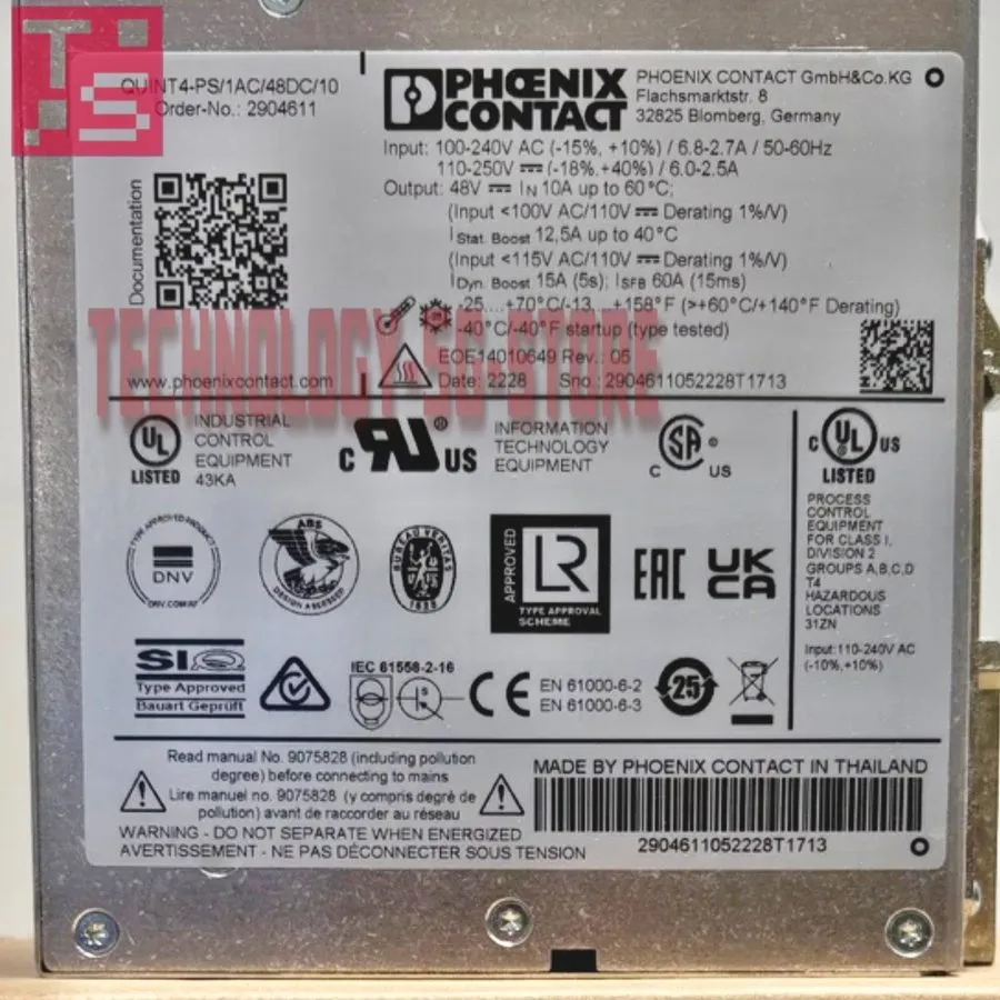 Блок питания Phoenix Contact QUINT4-PS/1AC/48DC/10 Power Supply 48VDC 10A 290461