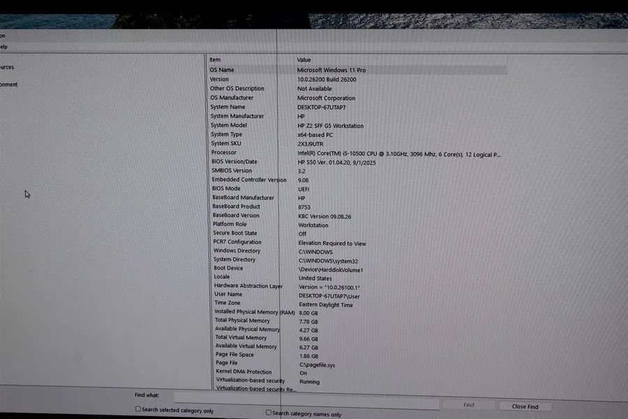 Модуль памяти HP Z2 SFF G5 Workstation i5-10500 3.1GHz 8GB DDR4 256GB Nvme Win 1
