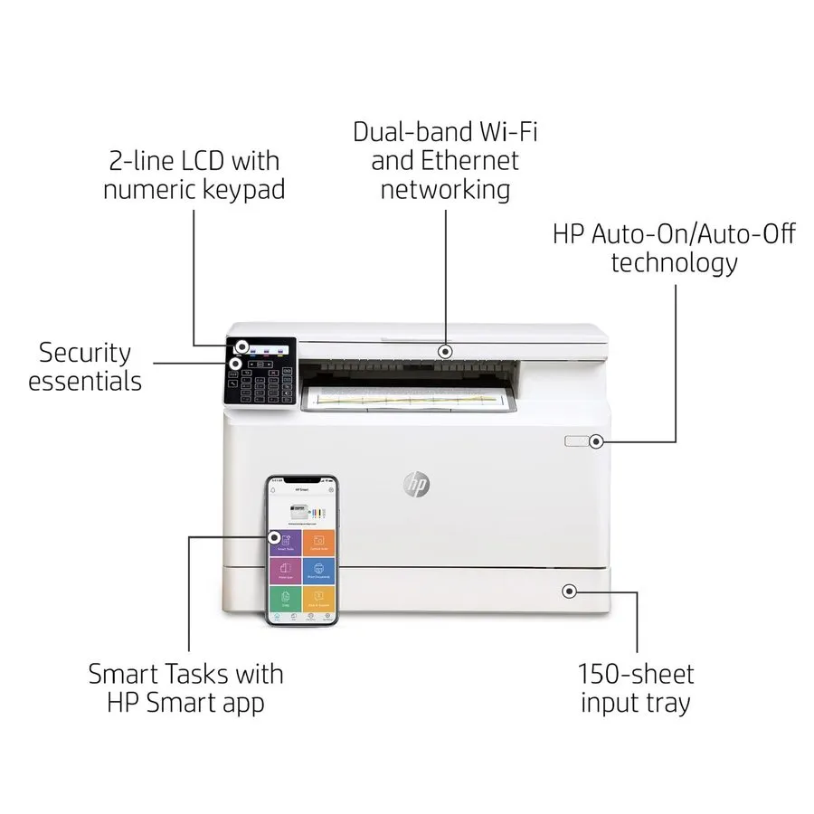 Лазерный принтер HP Color Laserjet Pro M182nw Wireless All-in-One Laser Printer 