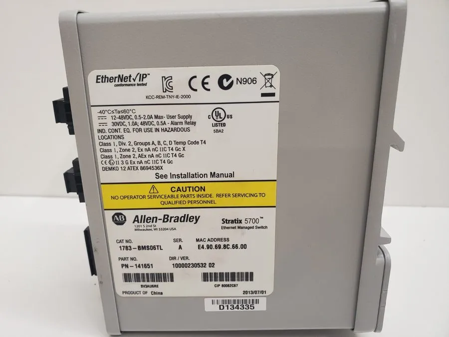 Коммутатор GUARANTEED! ALLEN-BRADLEY STRATIX 5700 ETHERNET SWITCH 1783-BMS06TL