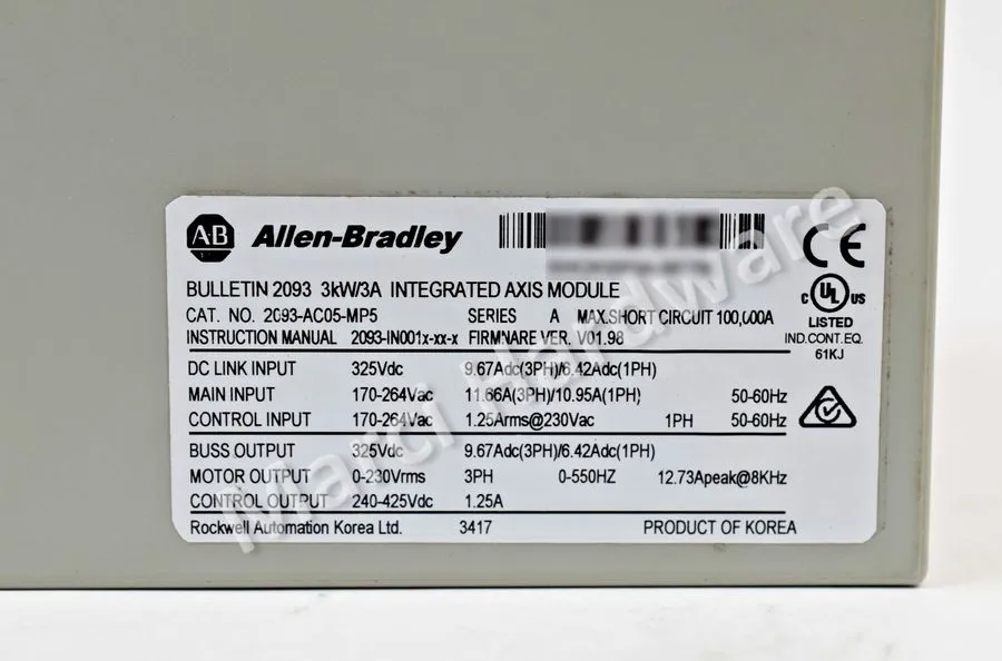Сервопривод Allen Bradley 2093-AC05-MP5 A ALLEN BRADLEY SERVO DRIVE KINETIX 2000