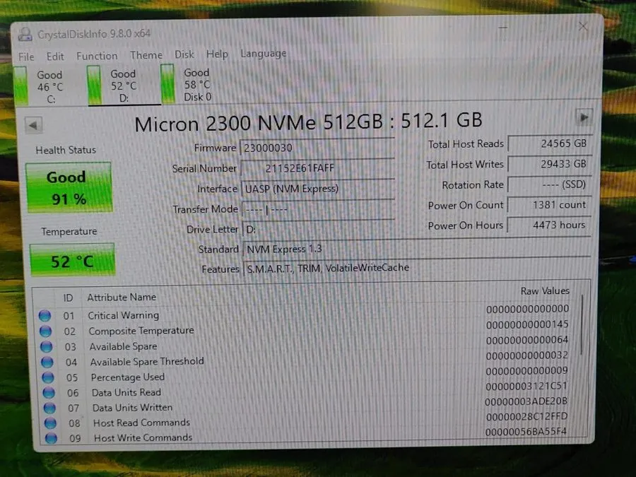 SSD-накопитель Micron 2300 512GB M.2 2280 NVMe PCIe Gen3 x4 SSD MTFDHBA512TDV