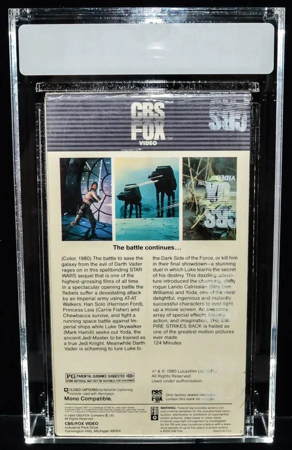 Лабораторный прибор 1984 The Empire Strikes Back CBS/FOX VHS Video Tape 75+ VGA  — фото лота 1