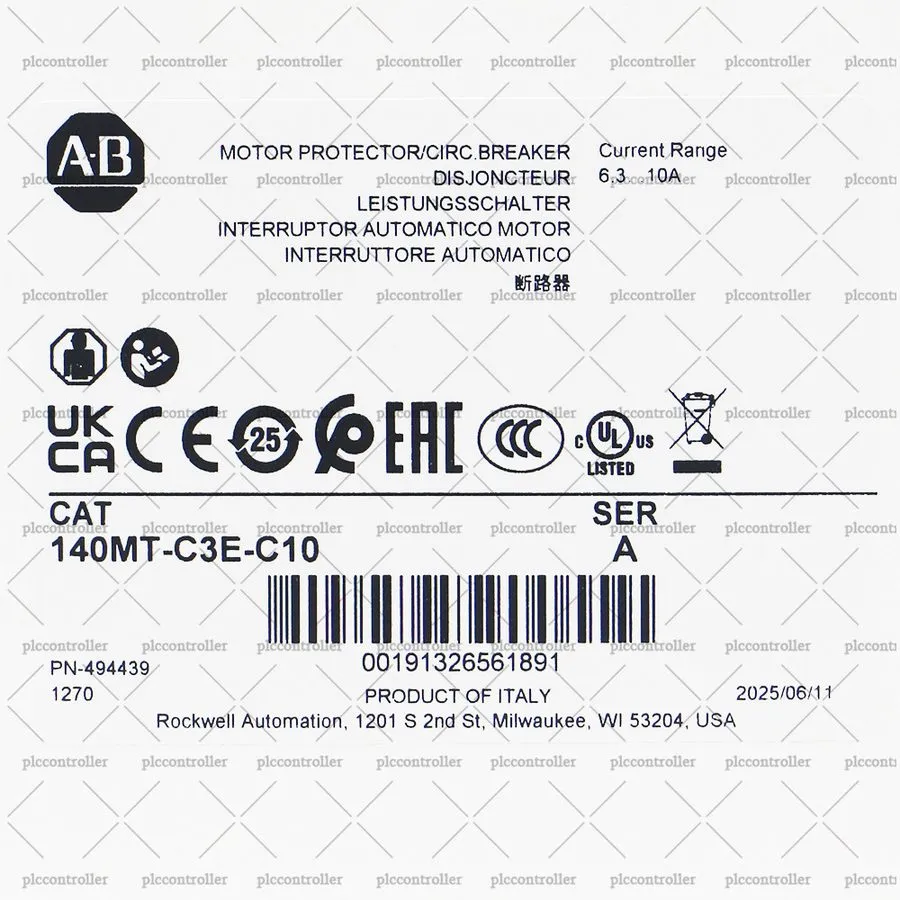 Автоматический выключатель AB 140MT-C3E-C10 Motor Protection Circuit Breaker, C