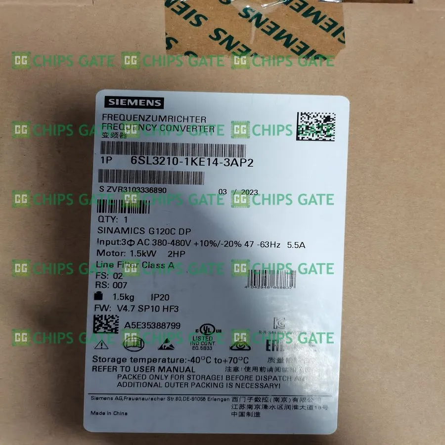 Частотный преобразователь siemens SINAMICS G120C RATED POWER 6SL3210-1KE14-3AP2