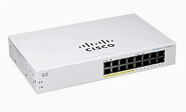 Коммутатор Cisco CBS110-16PP-NA 16-Port Gigabit PoE+ Unmanaged Switch 64W