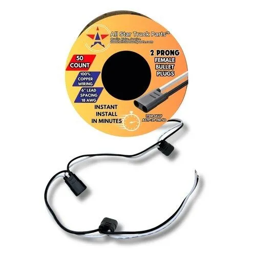 Жгут проводов 18G/18AWG Double Female Bullet Plug 2-Prong Wire Harness Connector — фото лота 1