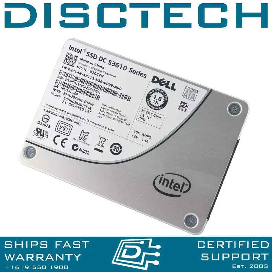 SSD-накопитель Intel DC S3610 Series 1.6TB SSD 02CC4N Enterprise 2.5" SSDSC2BX01