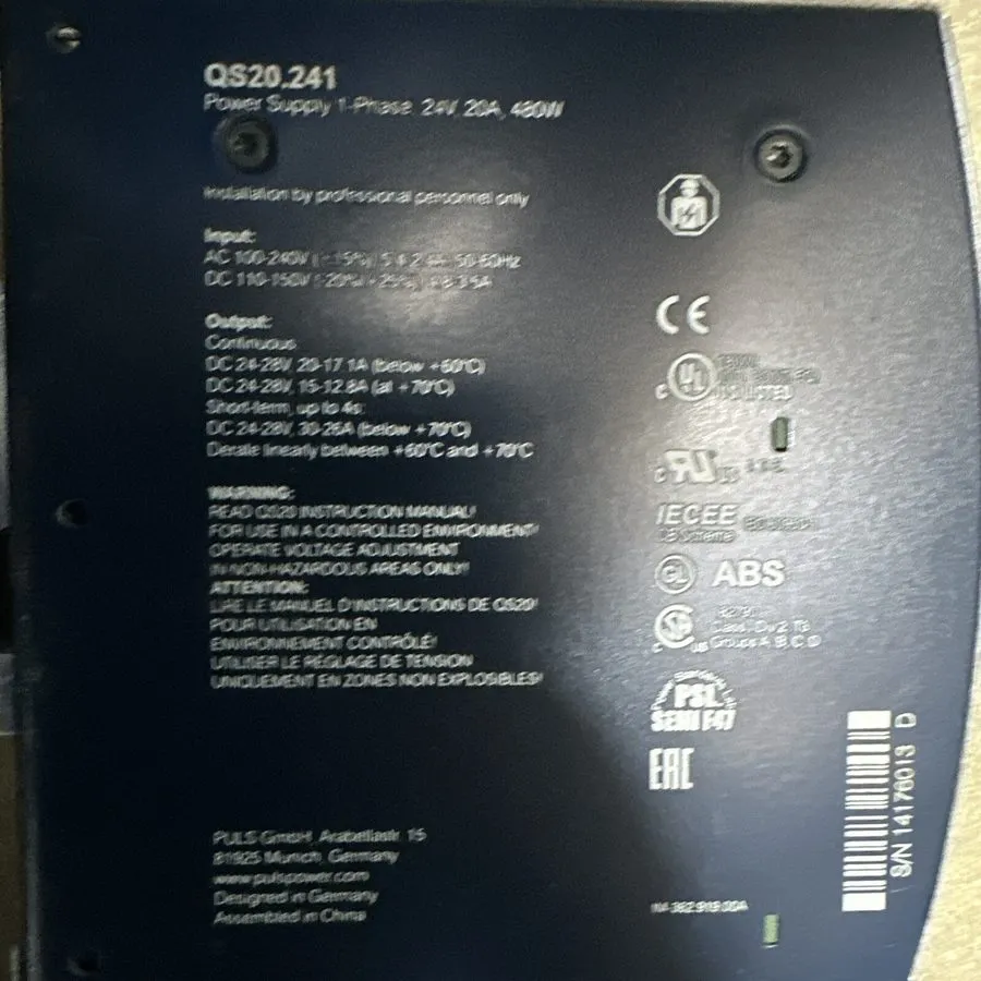 Блок питания PULS QS20241 DIN Rail Mounted DC Power Supply — фото лота 2