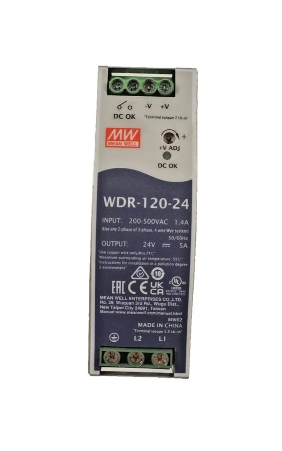Блок питания MEAN WELL WDR-120-24 120W 24V 5A DIN Rail Power Supply 180-550VAC