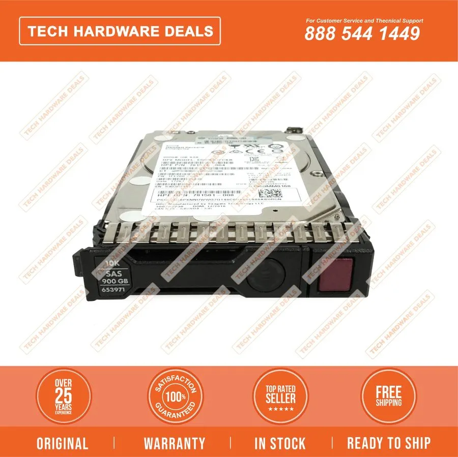 Жёсткий диск HP 653971-001 652589-B21 900GB 10K RPM 2.5" SAS 6Gbps HDD Hard Driv