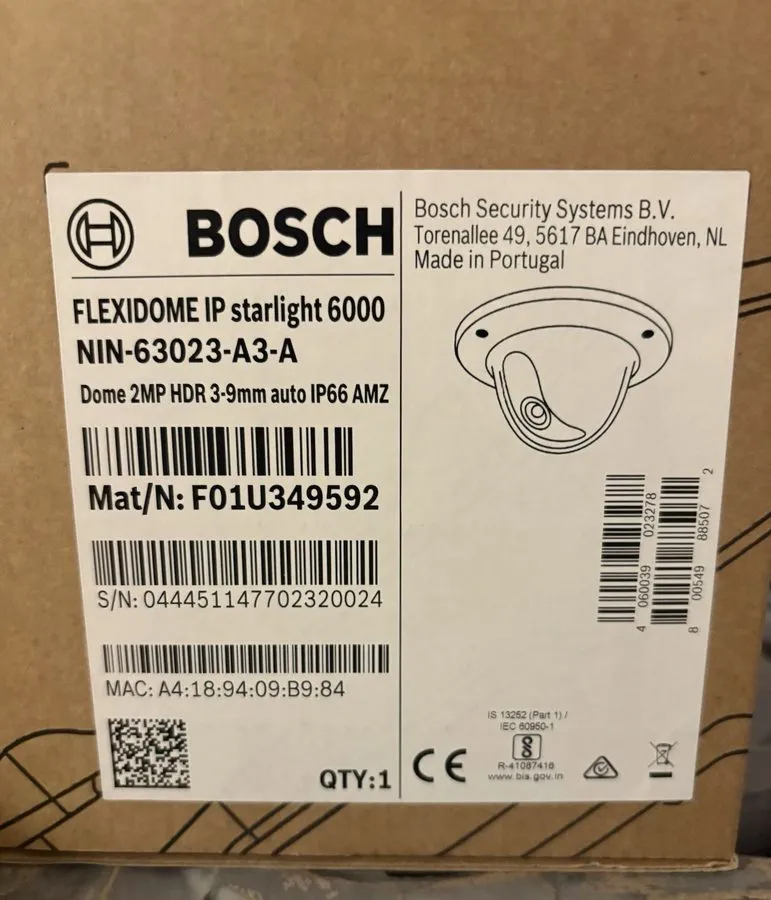 Камера Bosch NIN-63023-A3-A Flexidome IP Starlight 6000 Dome 2MP HDR Security Ca