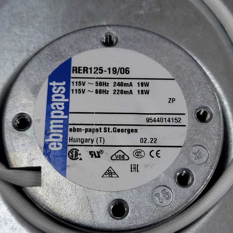 Вентилятор EBM Papst Centrifuge Fan RER125-19/06 115VAC 18W 138X40MM 2 WIRE