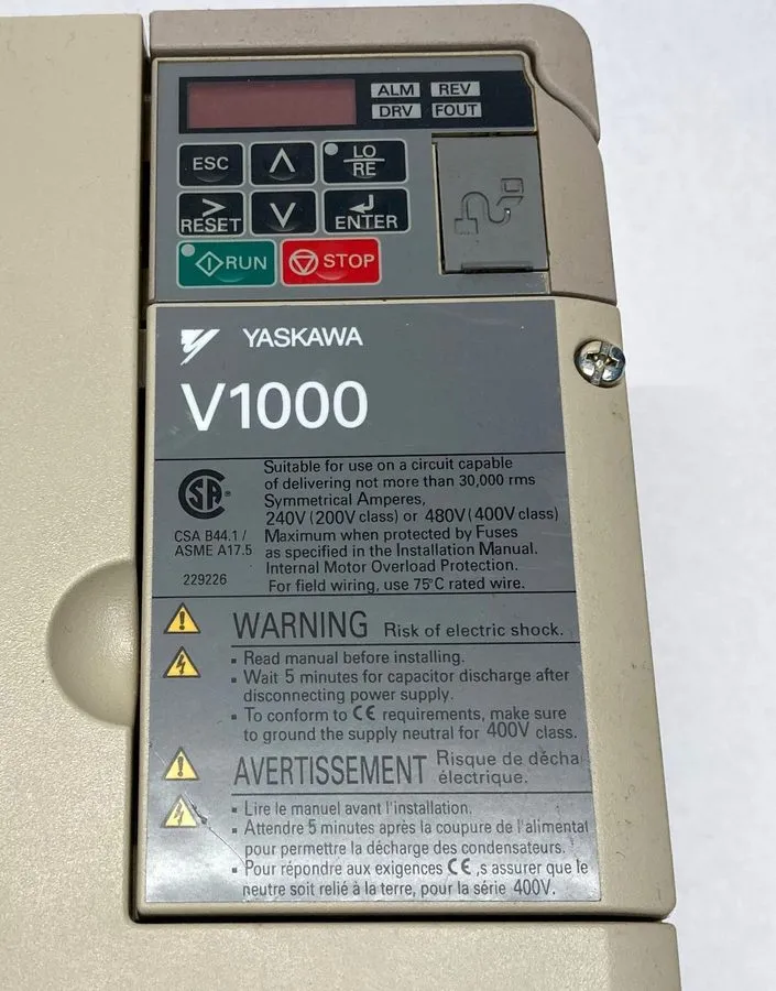 Частотный преобразователь Yaskawa V1000 VFD CIMR-VU4A0023FAA 11KW/7.5KW