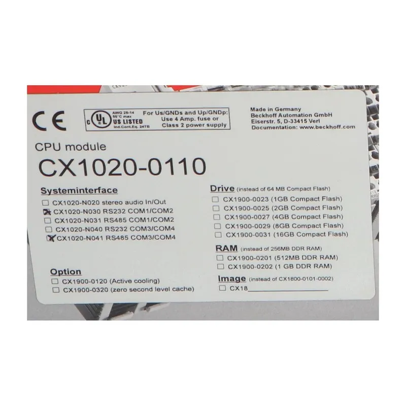 ПЛК Beckhoff CX1020-0110 NFP