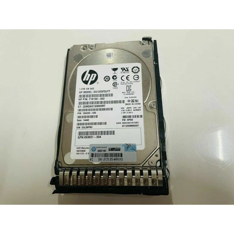 Жёсткий диск HPE 693641-001 697574-B21 697631-001 SAS 1.2TB 2.5''6G 10K SFF Hard