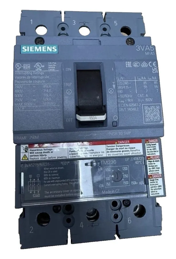 Автоматический выключатель 1-SIEMENS 3VA4110-6ED34-0AA0 3 POLE 100A 3VA4 CIRCUIT — фото лота 1